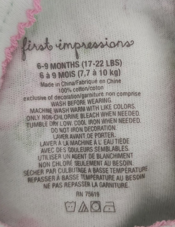 First Impressions girls 6 – 9 mos Pants set Light mint green pants floral top