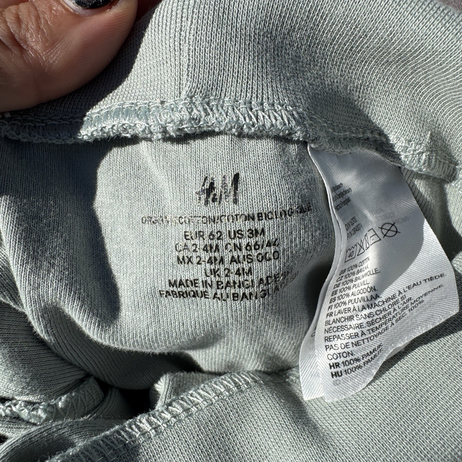 Lot Of 3 H&M 3 Month Baby Pants Unisex Gray Light Green Mud Orange Cotton Jogger