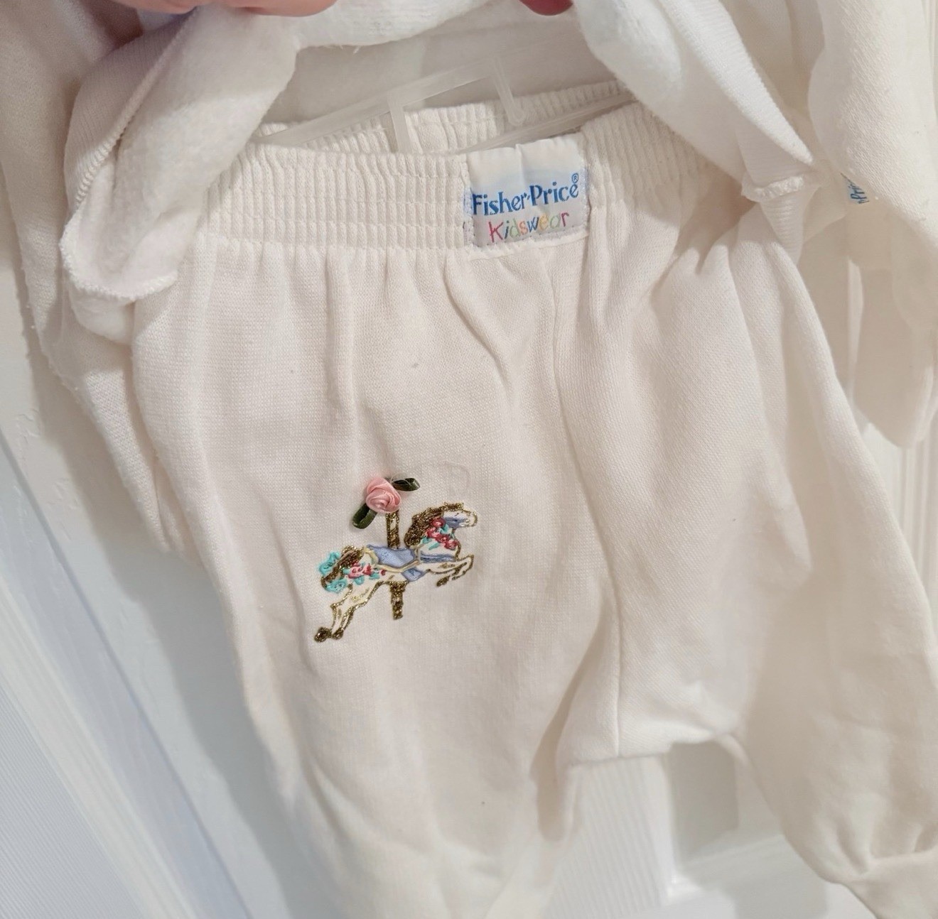 Vintage Custom Designed Fisher Price Kidswear White Sweats Outfit 18 months