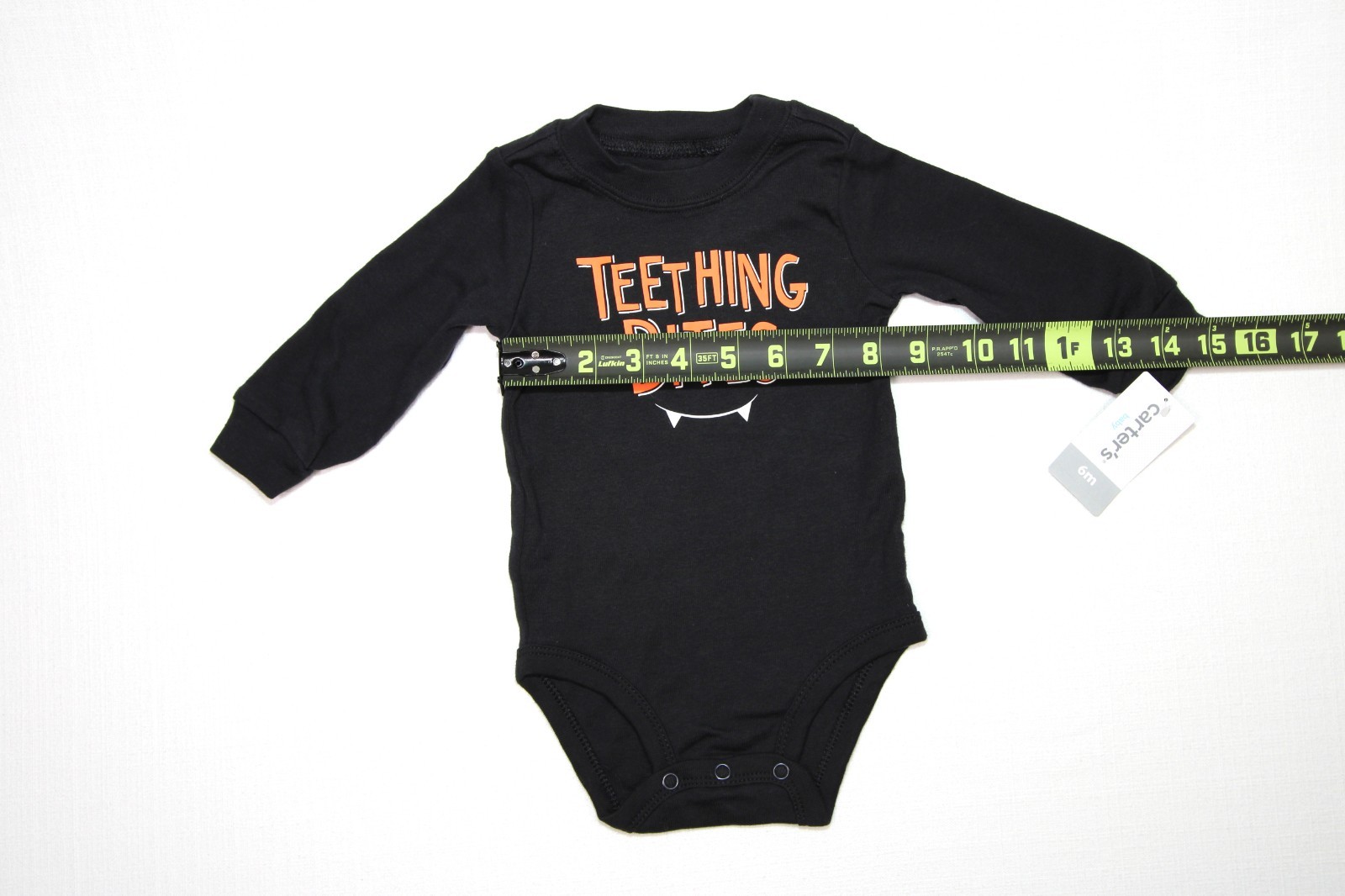 Carter’s Baby Halloween Long Sleeve Bodysuit “Teething Bites” Size 6 Months
