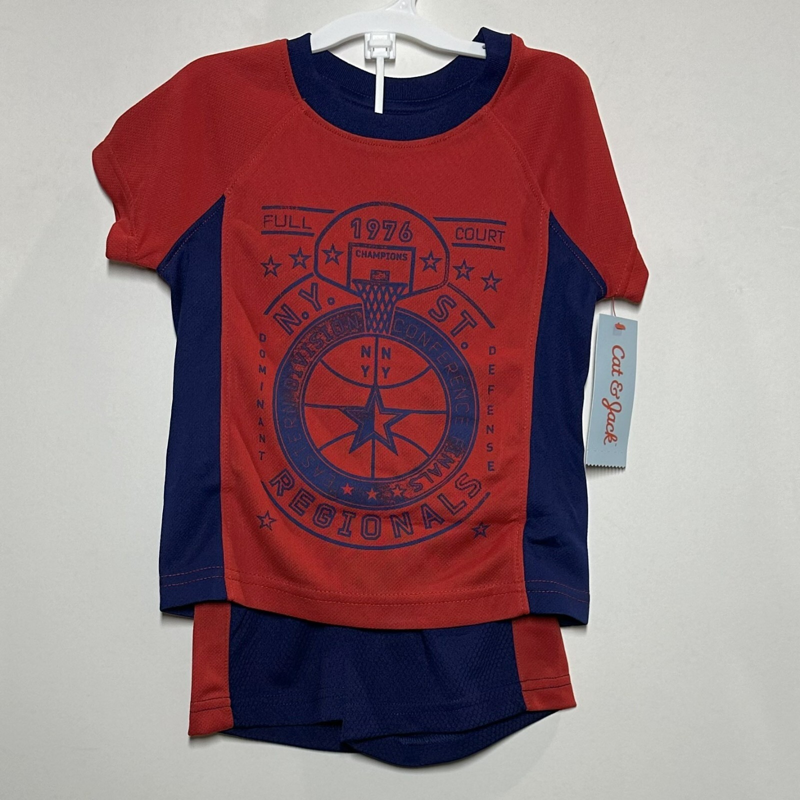 Cat & Jack Toddler 1976 Champion Athletic Top & Bottom T-Shirt & Shorts Set, 12M