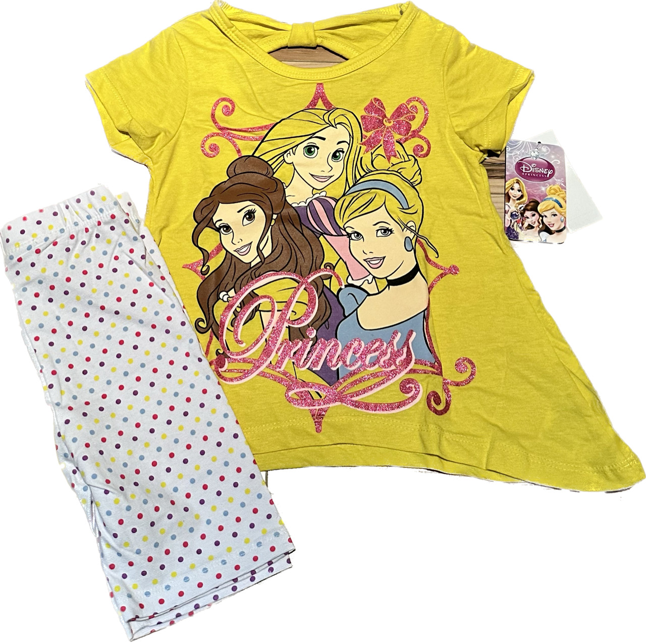 Disney Princess☆ Toddler Girls Cinderella, Belle, Cinderella Bike Shorts Set ☆3T