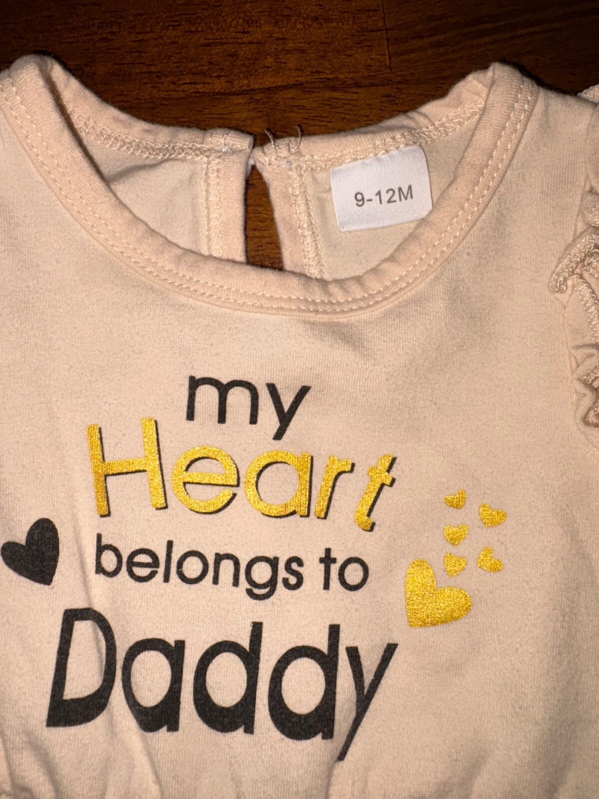 Baby Girls 2-Piece Shorts Set Outfit “My Heart Belongs To Daddy” Top & Leopard P