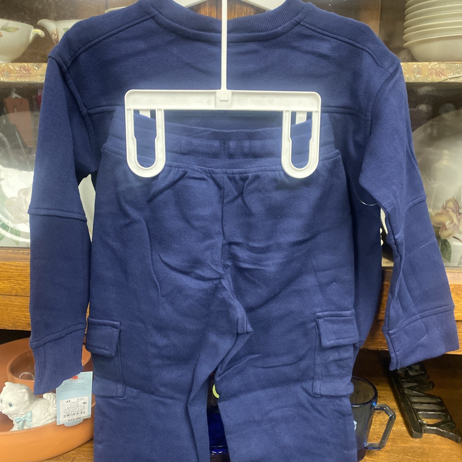 Cat & Jack 3T Toddler Boys Pocket Crewneck Sweat Shirt & Jogger Sweatsuit Set