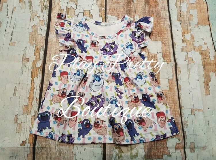 NEW Puppy Dog Pals Theme Girls Tunic Dress FREE SHIPPING