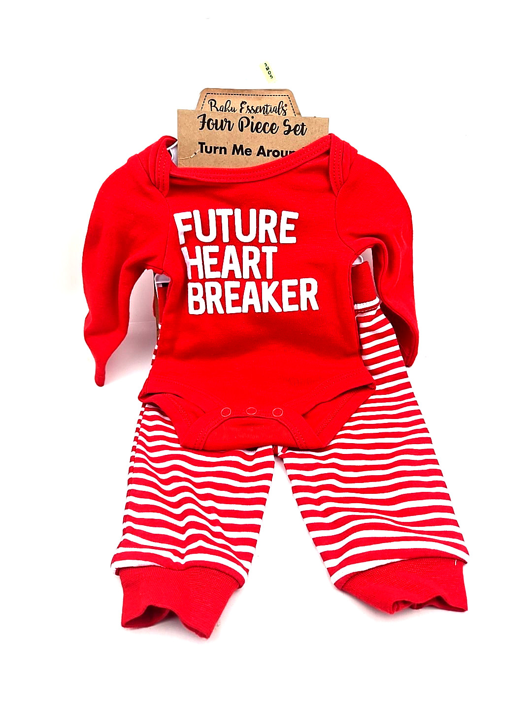 Baby Essentials Outfit Size 3m Future Heart Breaker 4pc Bodysuit Pants Hat Socks