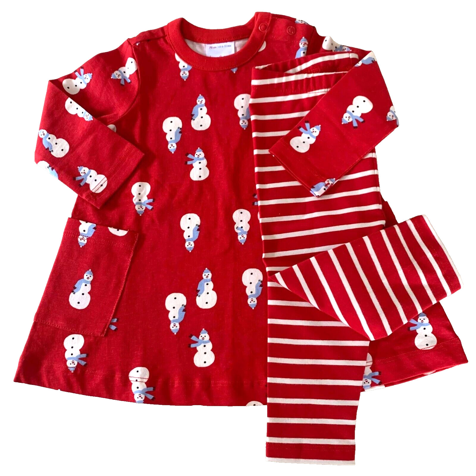 Hanna Andersson Soft-Cute Pocket Dress & Leggings Set. Size 6–12 Months, 70 cm