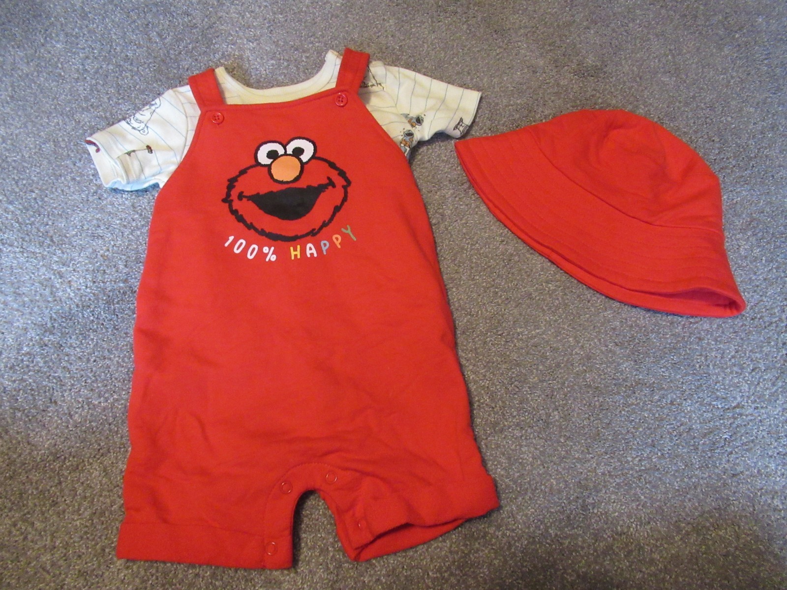 Unisex Boy Girls Red Elmo Sesame Street Romper Set 24 Mos
