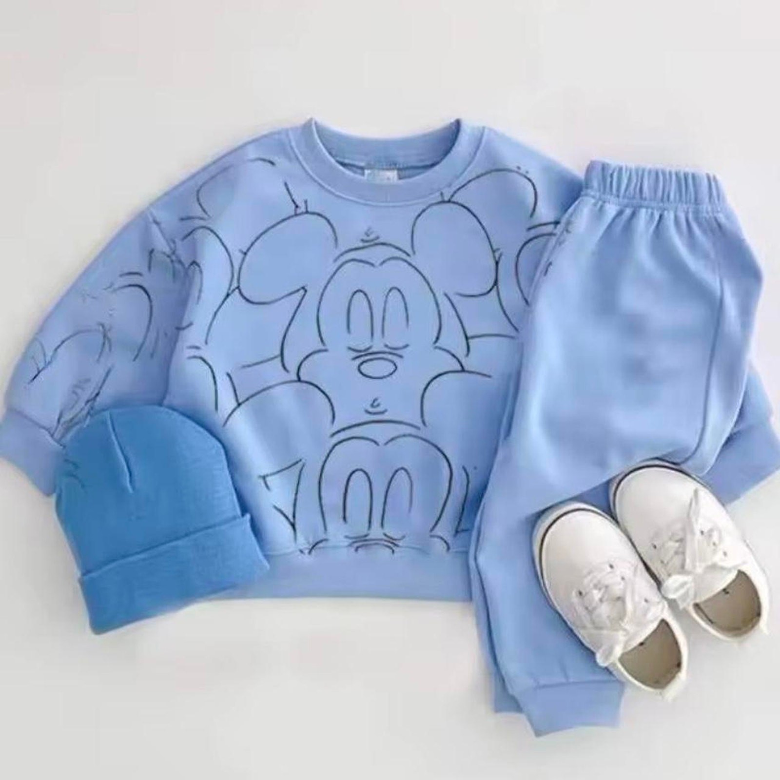 New designer blue mickey mouse blue 2 piece outfit 6M