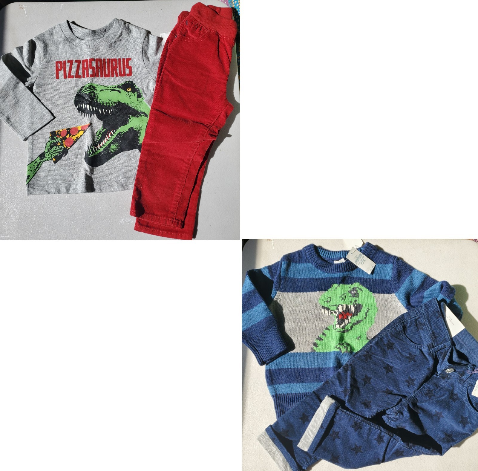 4pc Gap Baby Boy 18-24 Months Dinosaur Sweater Corduroy pants Top $140