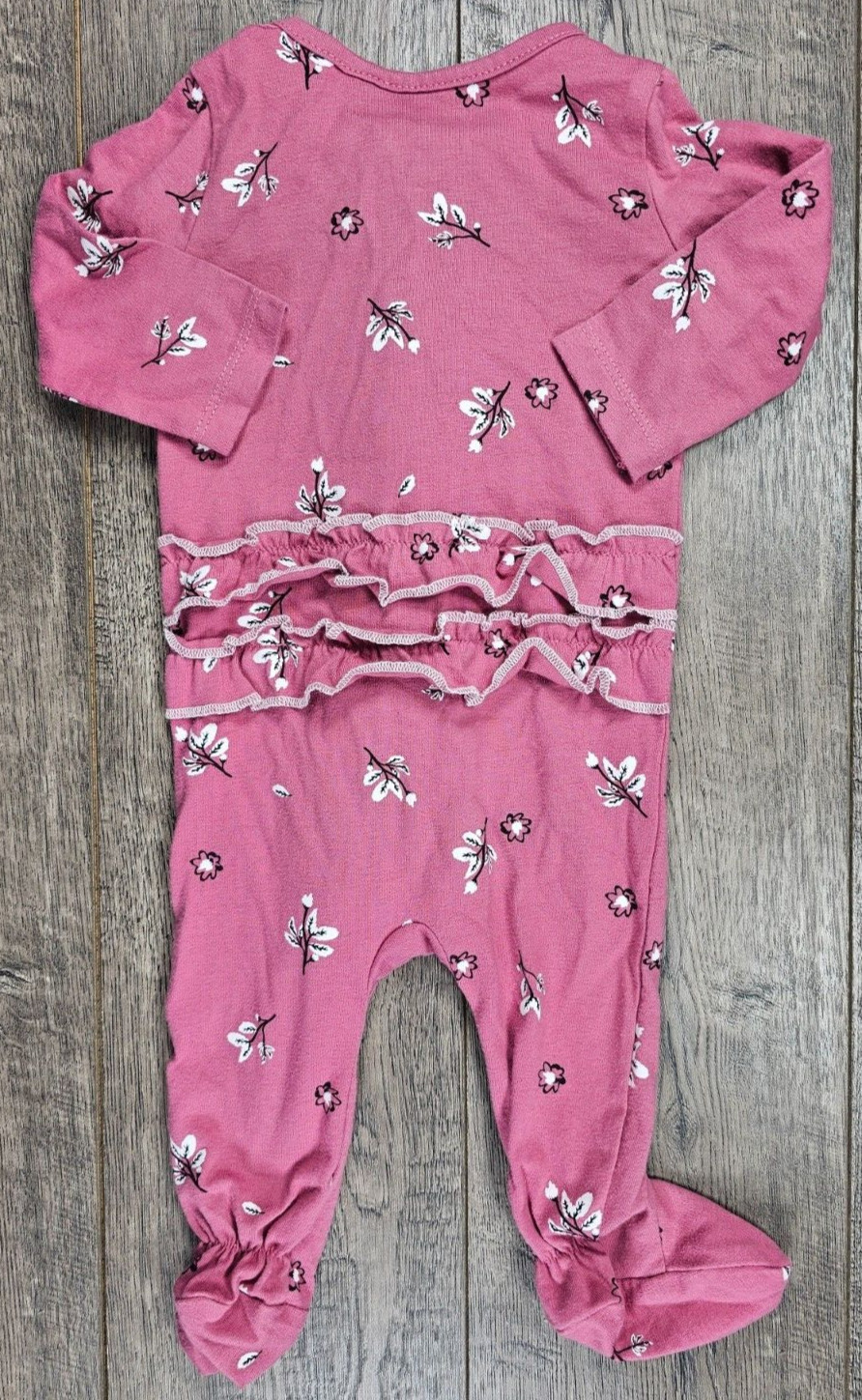 Baby Girl Clothes Jessica Simpson 3-6 Month Mauve Floral Footed Outfit