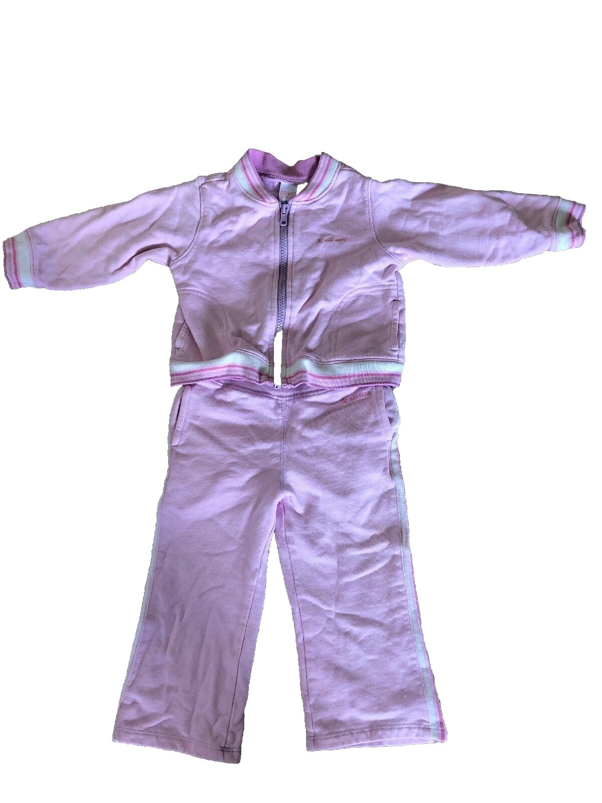 Old Navy Toddler Track Suit Warm Up Style Style 18-24 Mths Pink Cotton 🦋