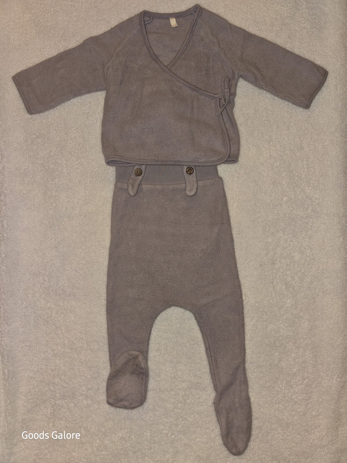 monkind Brushed Cotton Pants Set Wrap Cardigan Footed Portugal Size 6-12 Months
