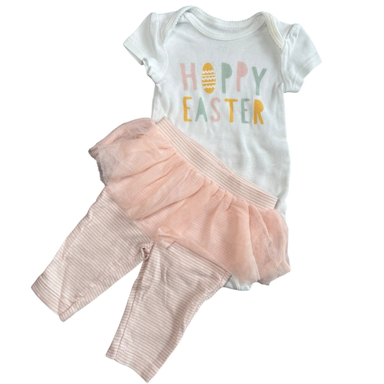 Carters Matching Outfit Set Baby Girl Easter White Pink 3 Months