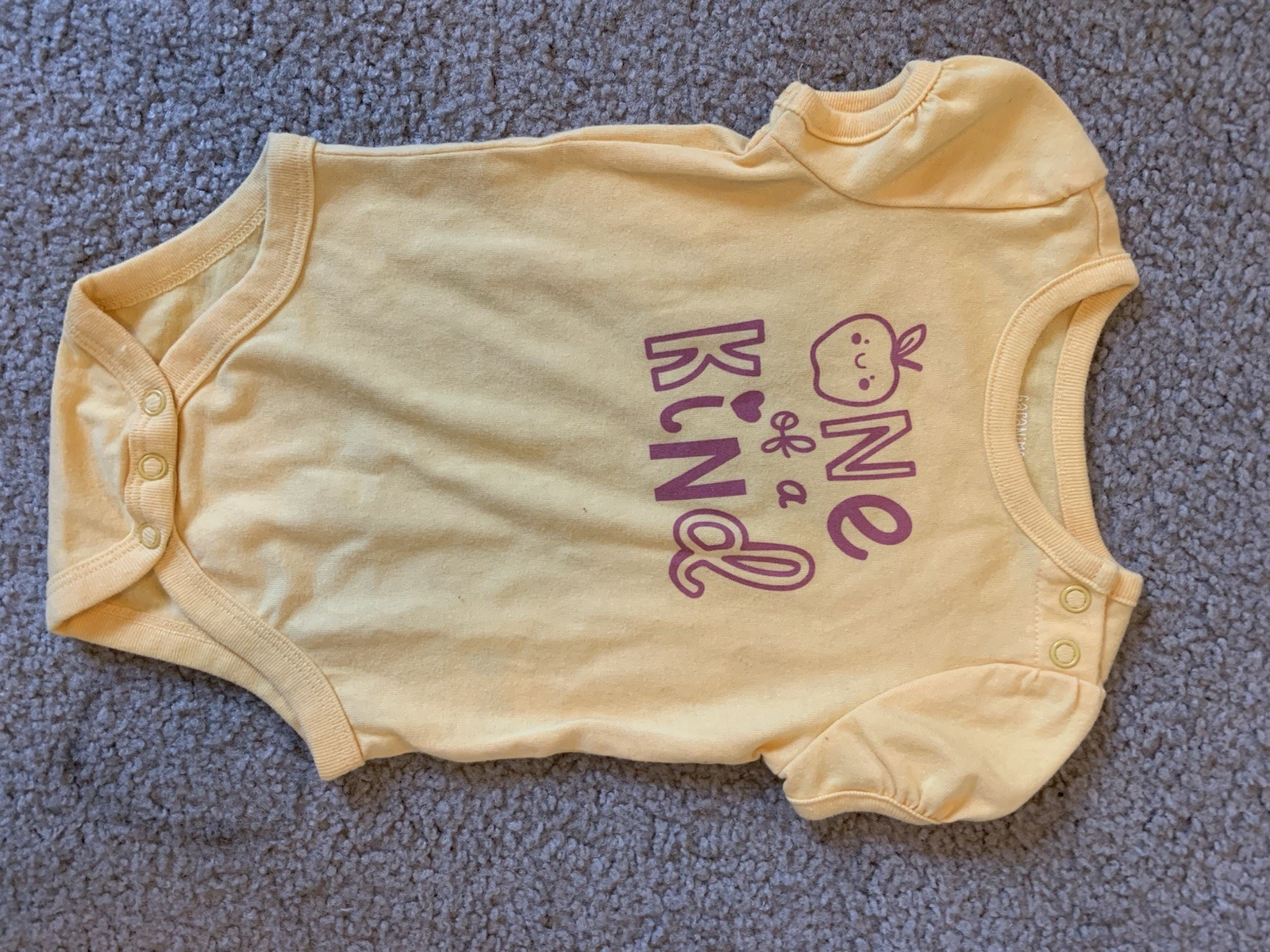 3pc Cotton 3-6MShort Sleeve Bodysuits Set Pink/White/Yellow