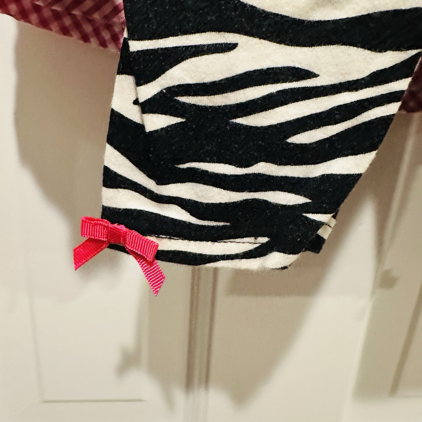 Bonnie Baby Pink Gingham & Zebra Dress & Leggings Set Sz 24M