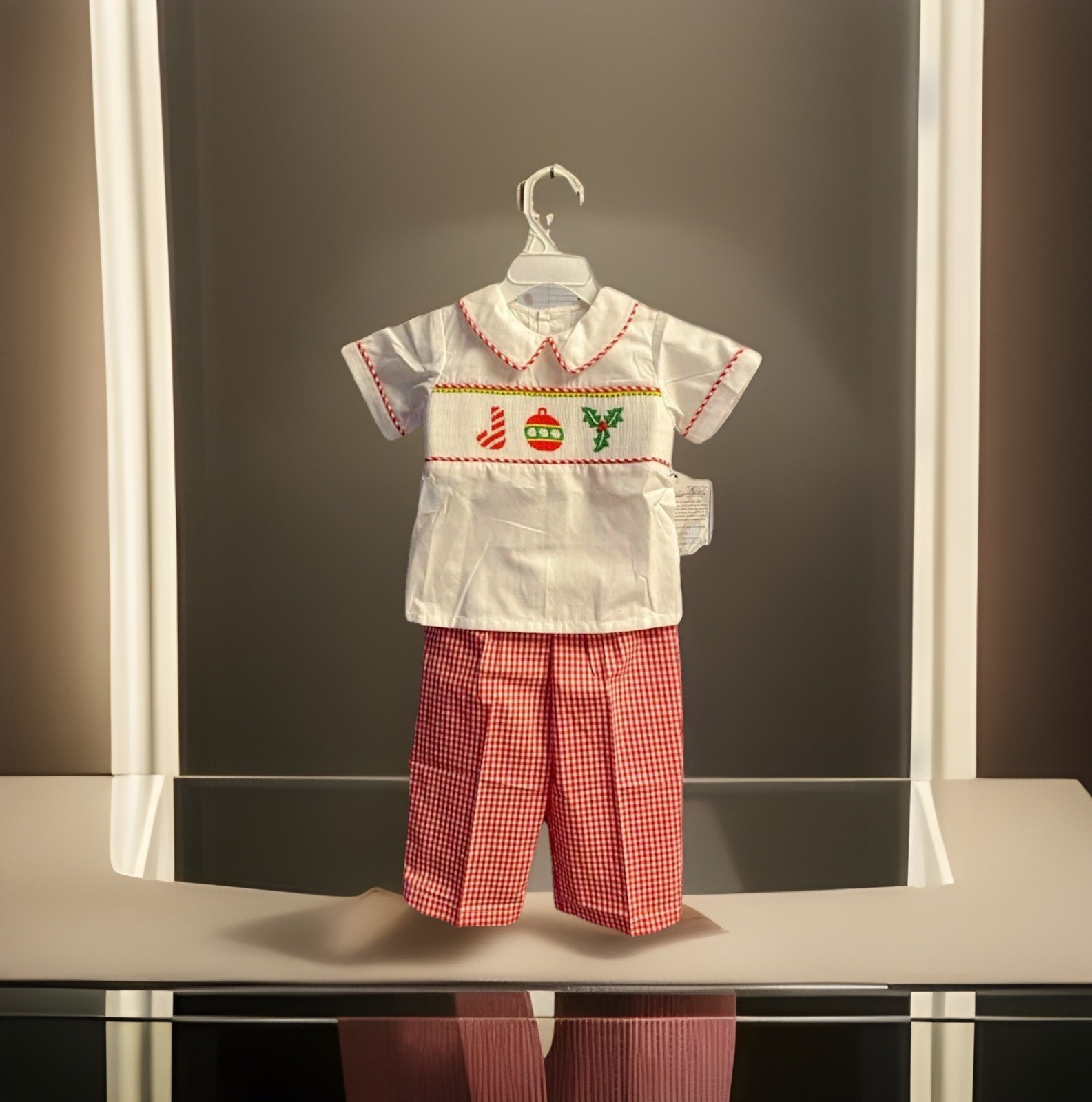 Boys NWT Remember Nguyen Smocked Pants Set & Dress Shirt Christmas 9 Months