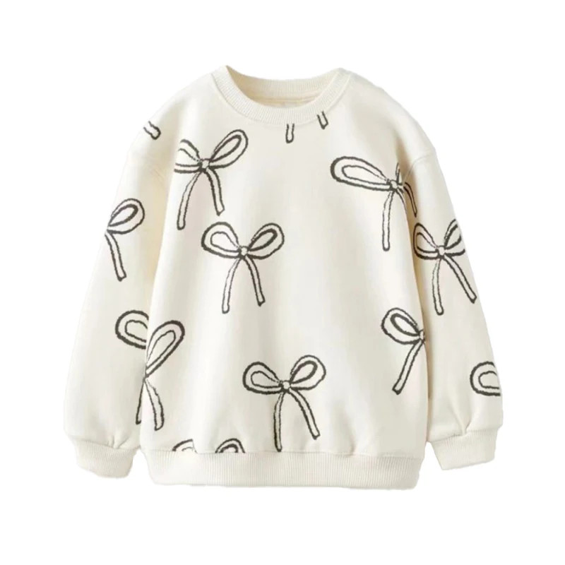 Baby Girls Clothes Print Tops Long-sleeved Sweatshirt Loose Kids Hoodies O-neck