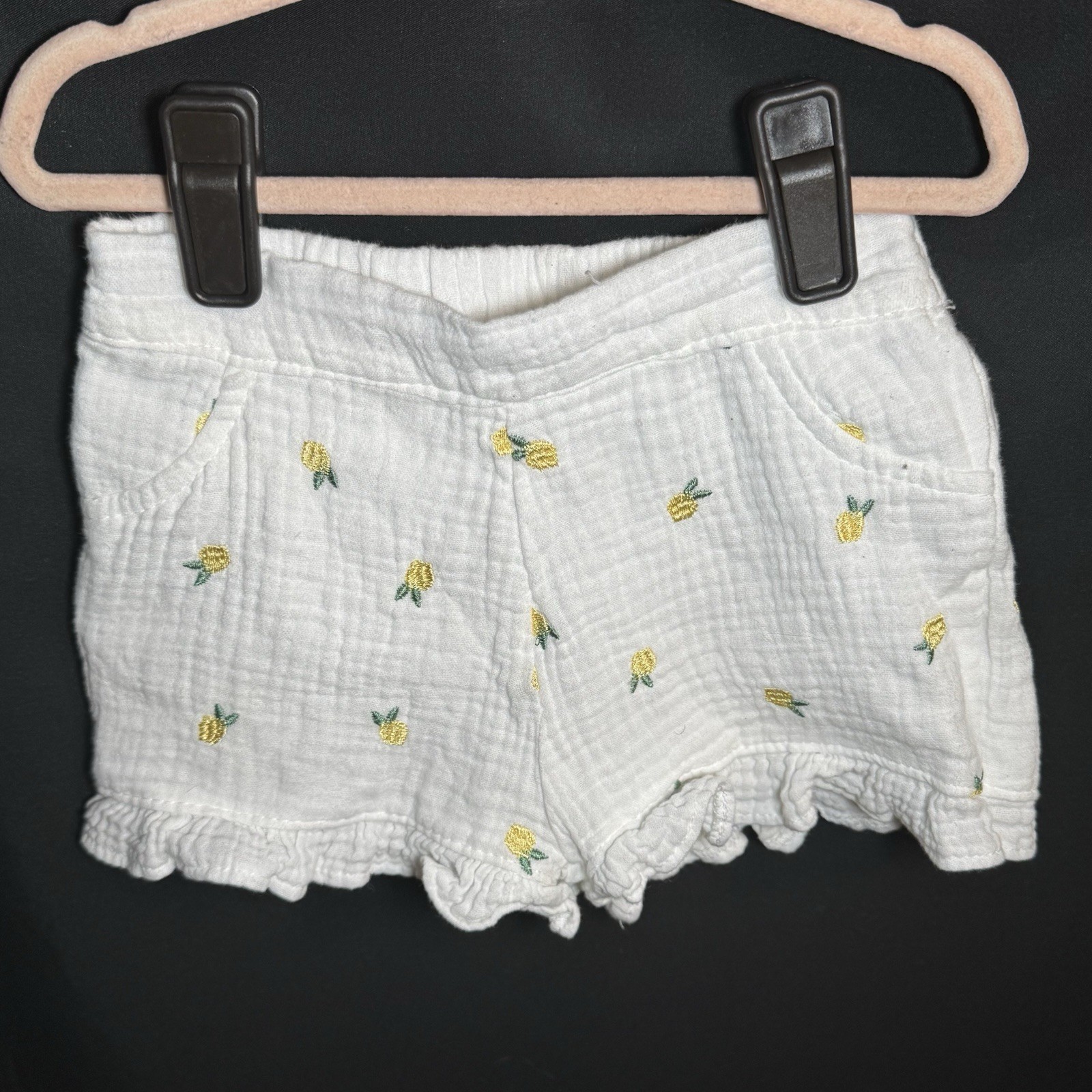 Nicole Miller Baby Girl Lemon Print Gauze 2 Piece Short Set 24 M Lightweight