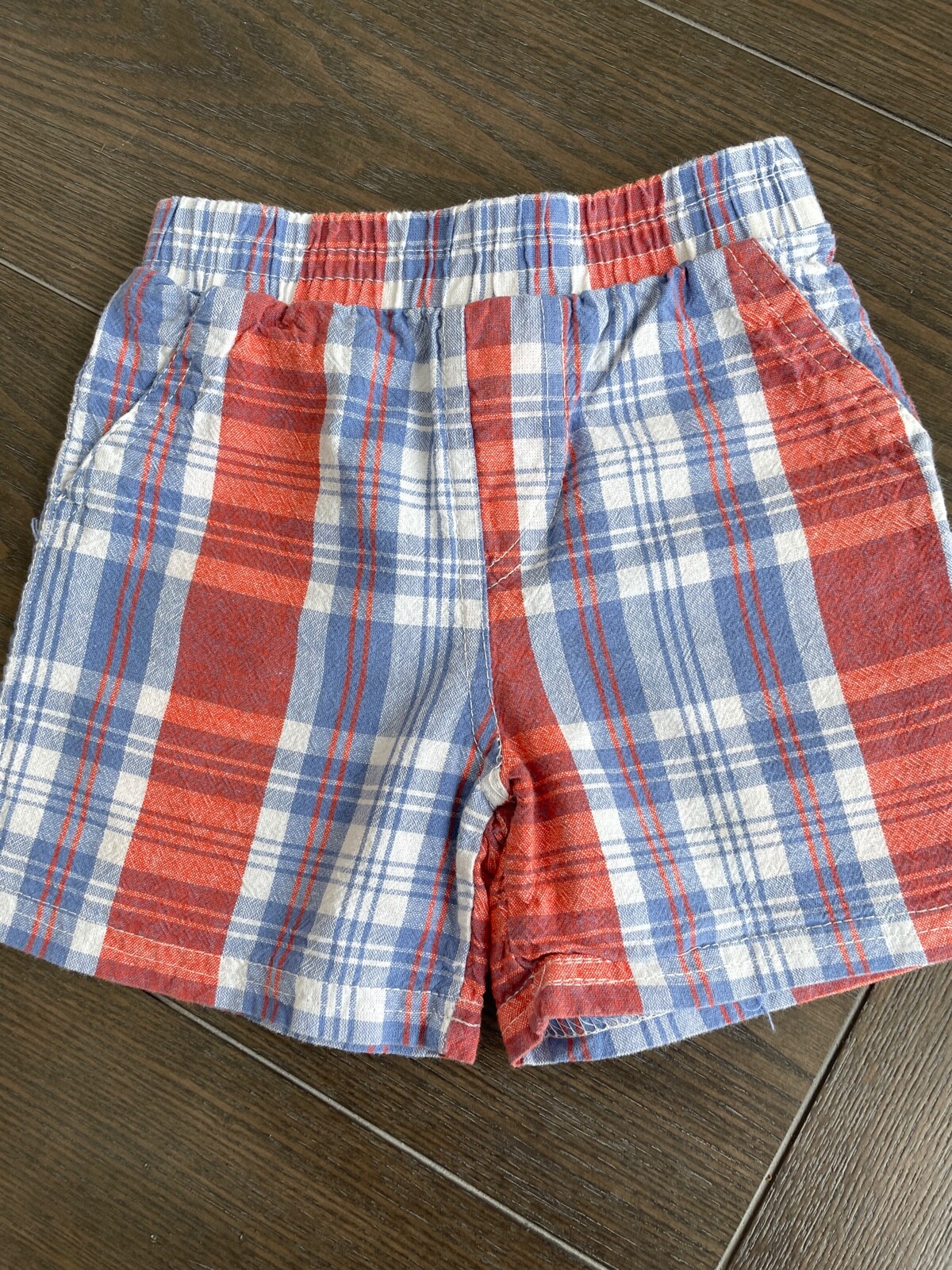 Weeplay Boys Plaid Blue and Red Shorts Elastic waste Size 18M