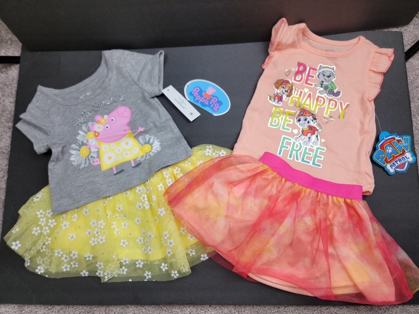 Peppa Pig & Paw Patrol LOT Of 2 Girls/Toddler Tulle Outfits – 12MO – NWT