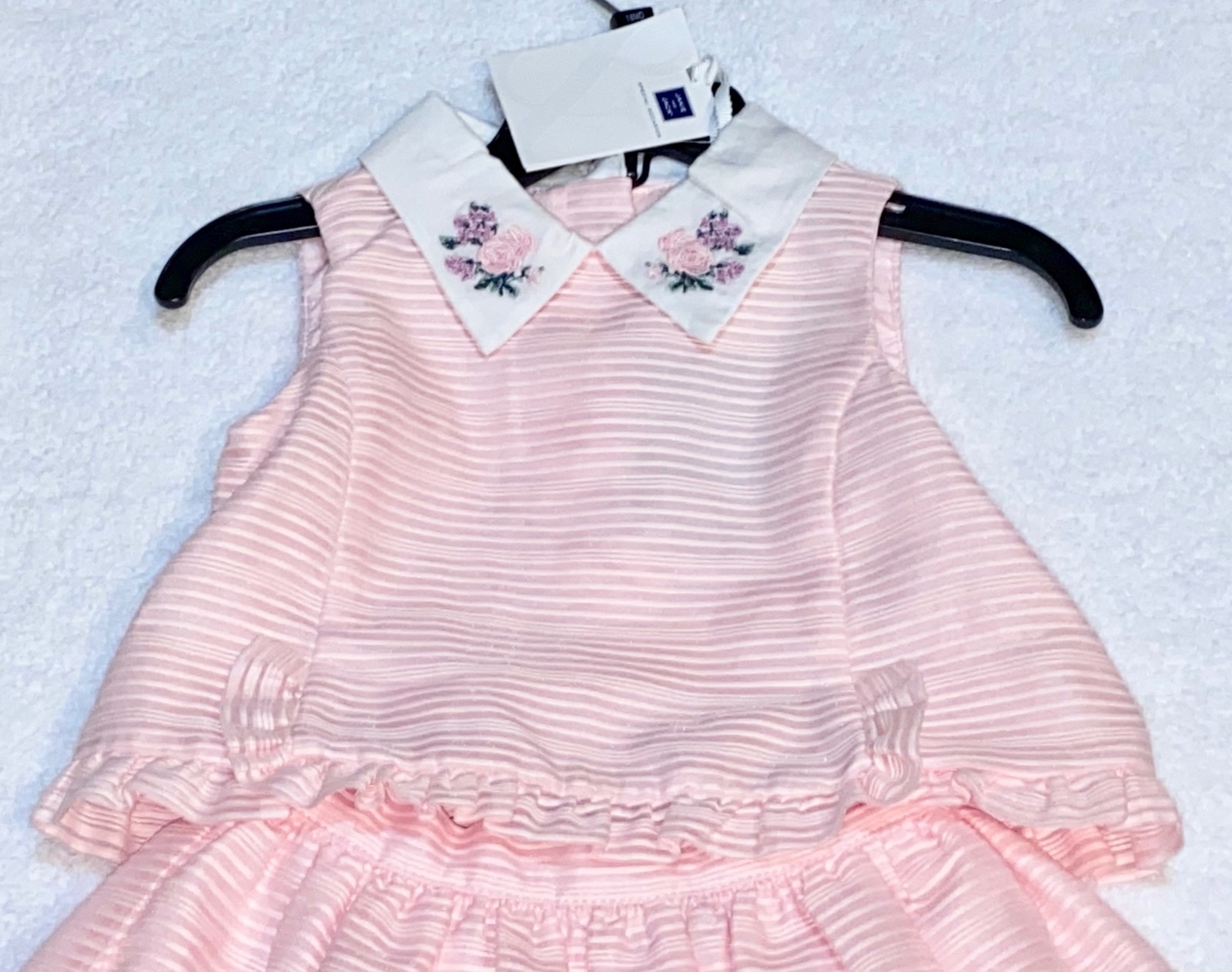 JANIE and JACK Pink Striped Organza Top & Skirt Set NEW Infant Girls 6 12 18 Mos