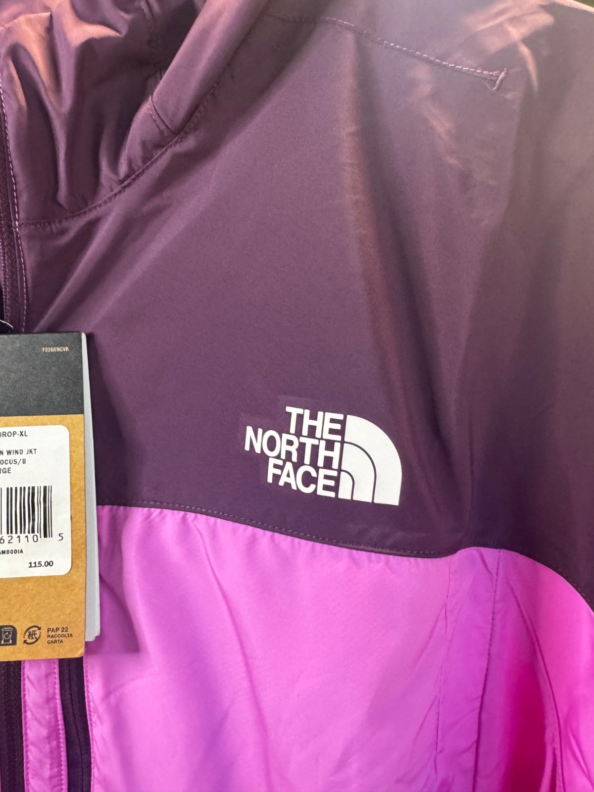 The North Face Womens Higher Run Wind Jacket, XL, Violet Crocus/Black Purple