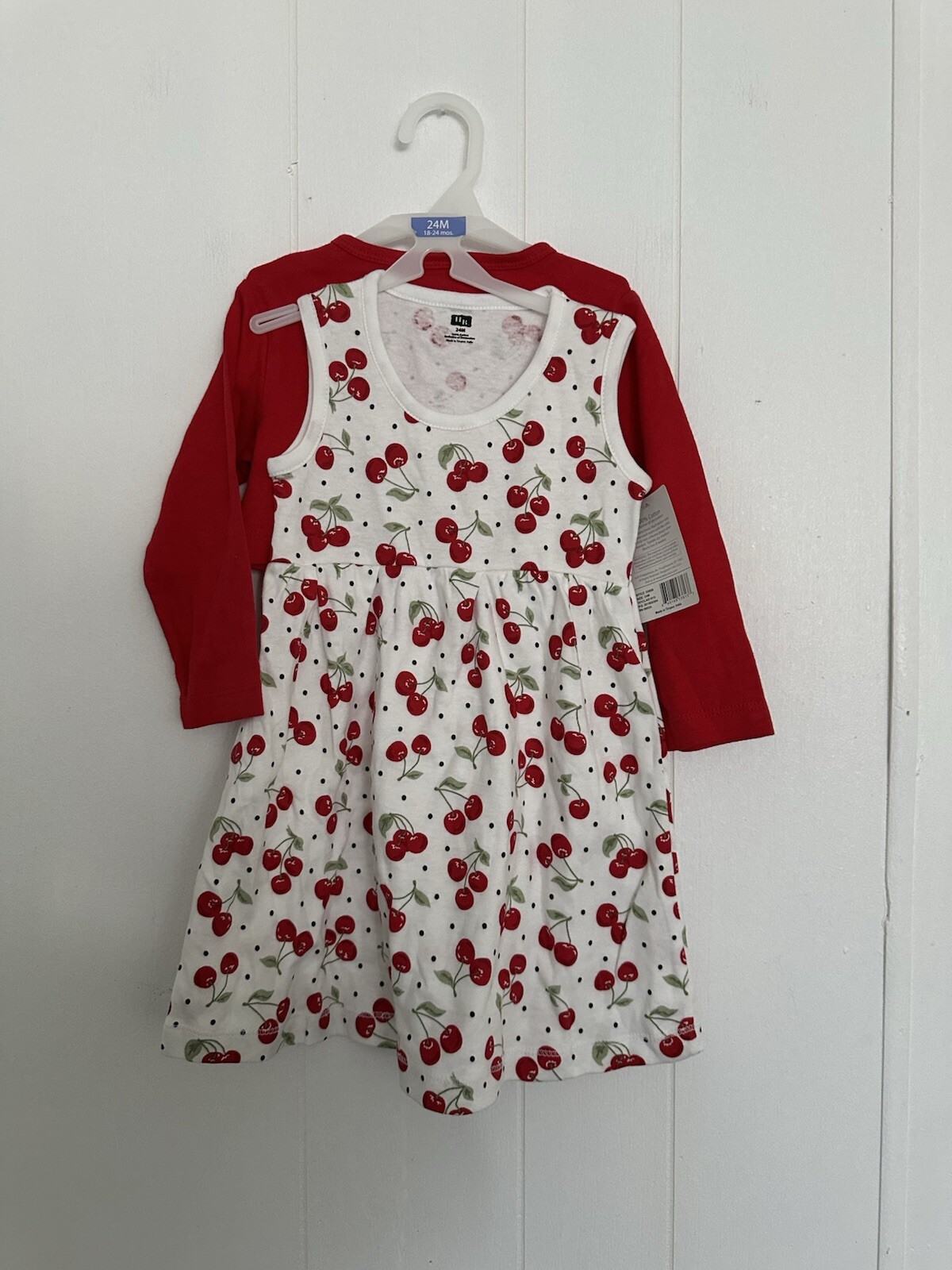 Hudson Baby Toddler Dress and Cardigan Set Cherries 24 Months NWT
