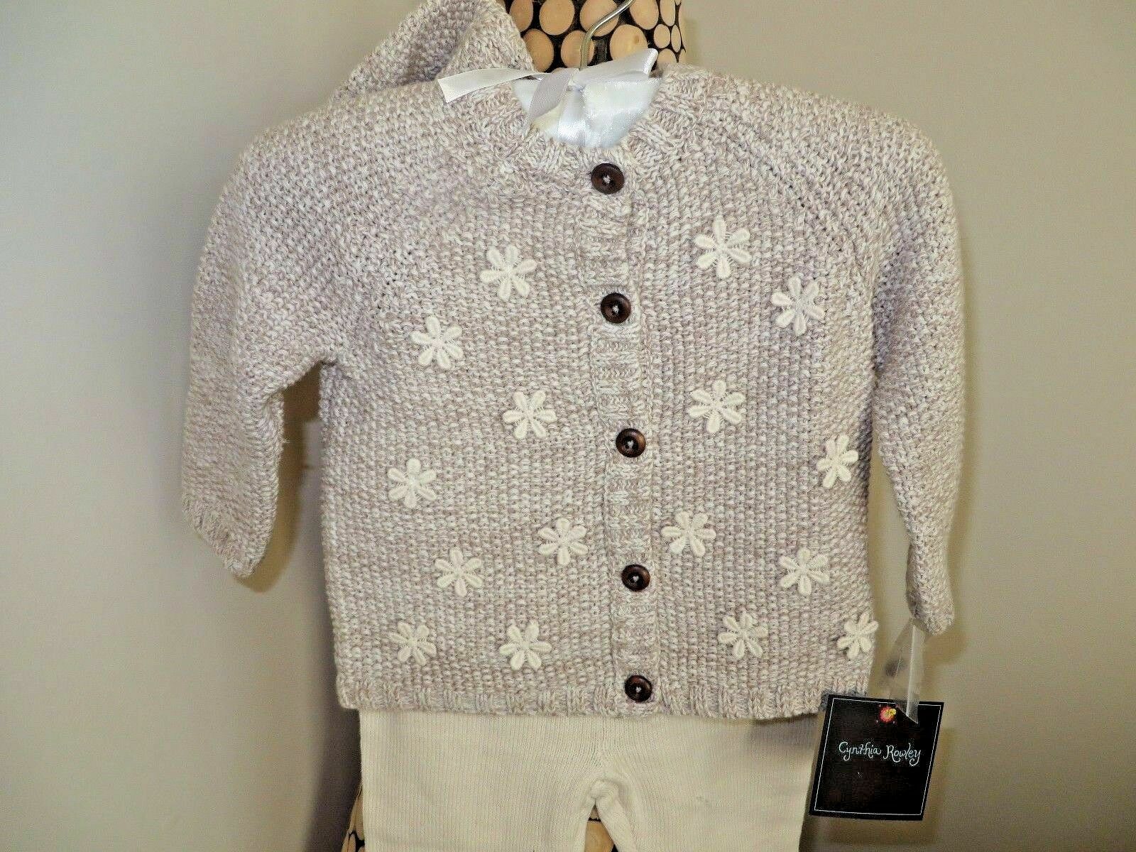 Cynthia Rowley Baby Toddler Dress light brown/dark coffee design flowers,3 piece