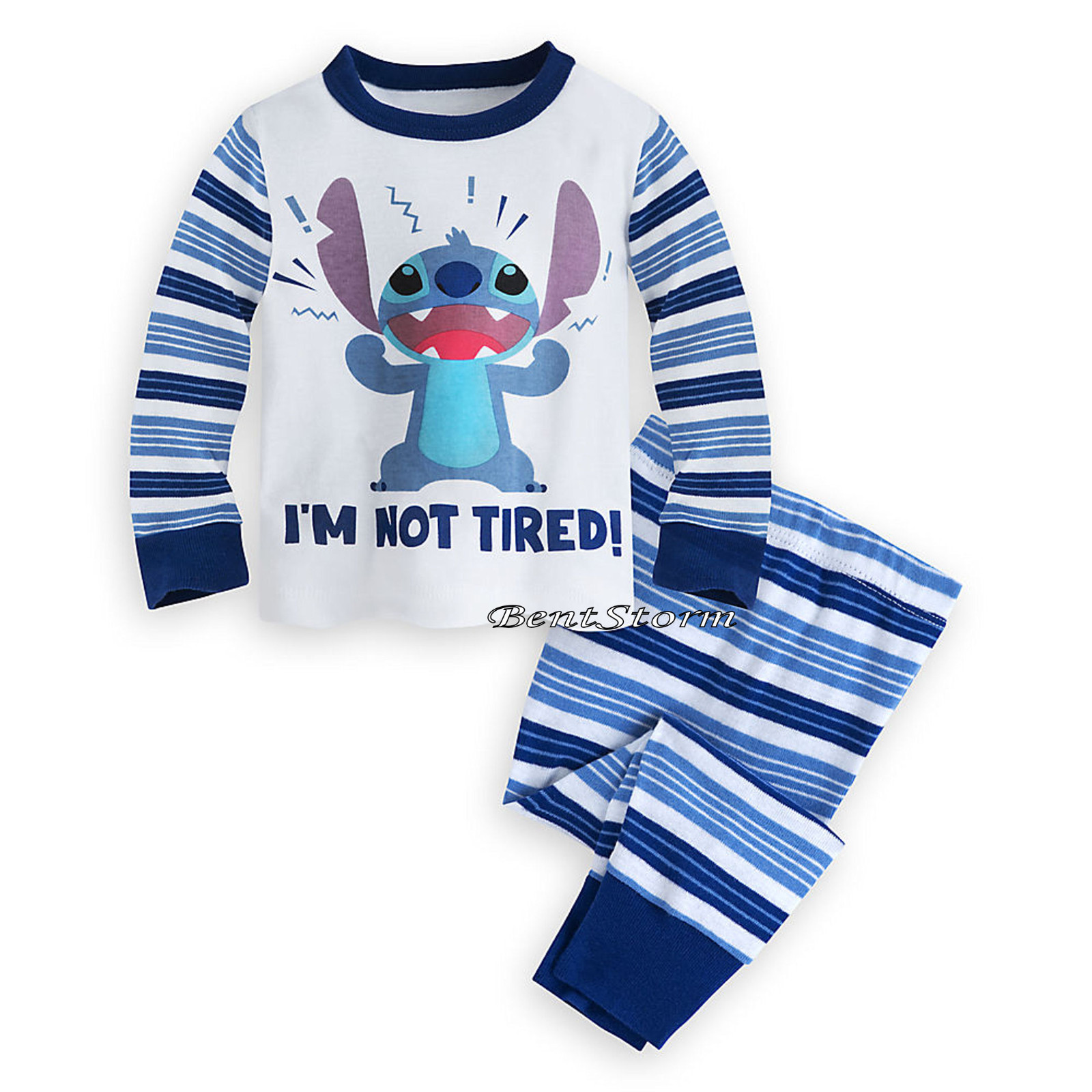 Lilo & Stitch Baby “I’m Not Tired” Pajamas PJs Disney Store SIZE 0-3 3-6 NEW