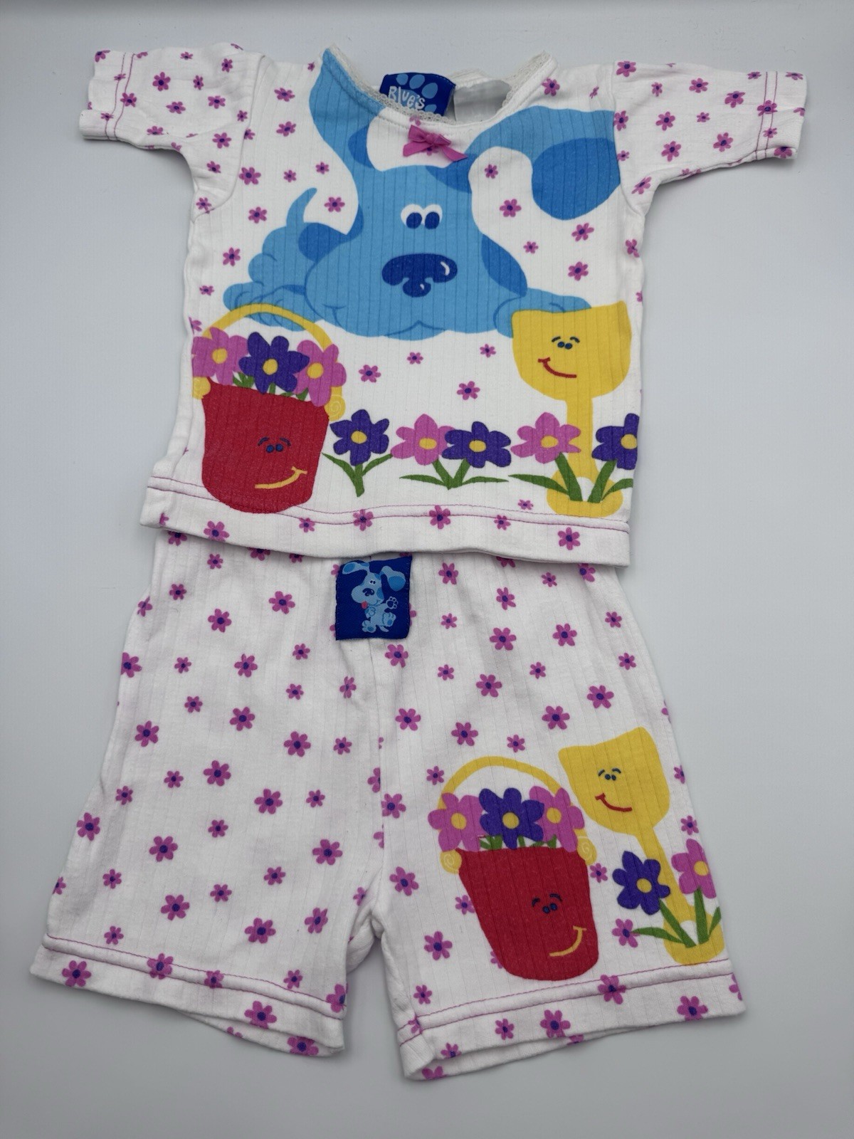 Vintage RARE 1999 Blues Clues Girls 2t 2 Piece Set Shorts and Short Sleeve Top