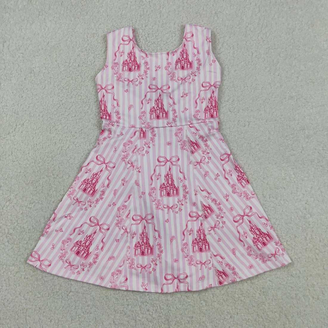 Kids Girls Athletic Wear Sibling Pink Castle Running Yoga Tank Set With Under