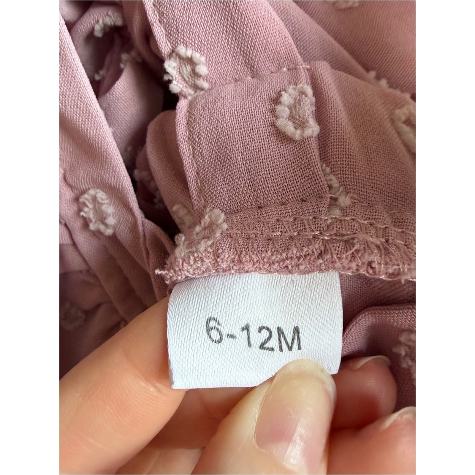 6-12M Pink Ruffle Summer Eyelet Tiered Baby Romper A Line Dress Birthday