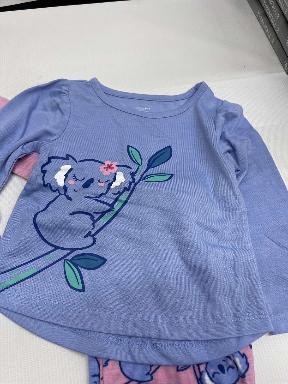 CozyJams 2 PJ sets, Long sleeve 4 pieces, Love Your Planet & Koalas 12Month New