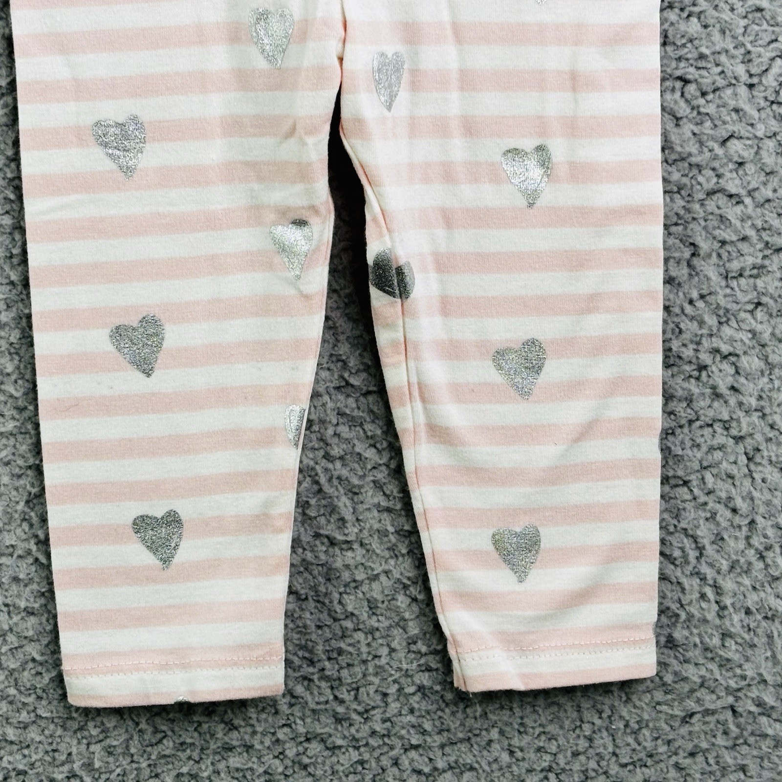 Tucker + Tate Pant Set Baby 9 Month Pink Gray Hearts Sparkle 2 piece