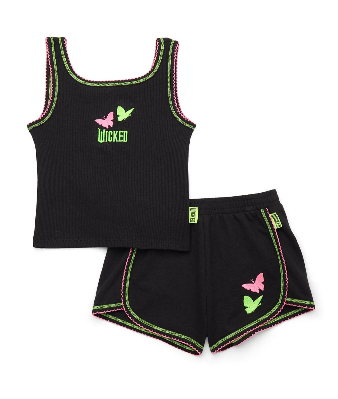 Wicked Girls Tank Top Shirt Tee Shorts Set Outfit Toddler 2T 3T Pink Green NWT