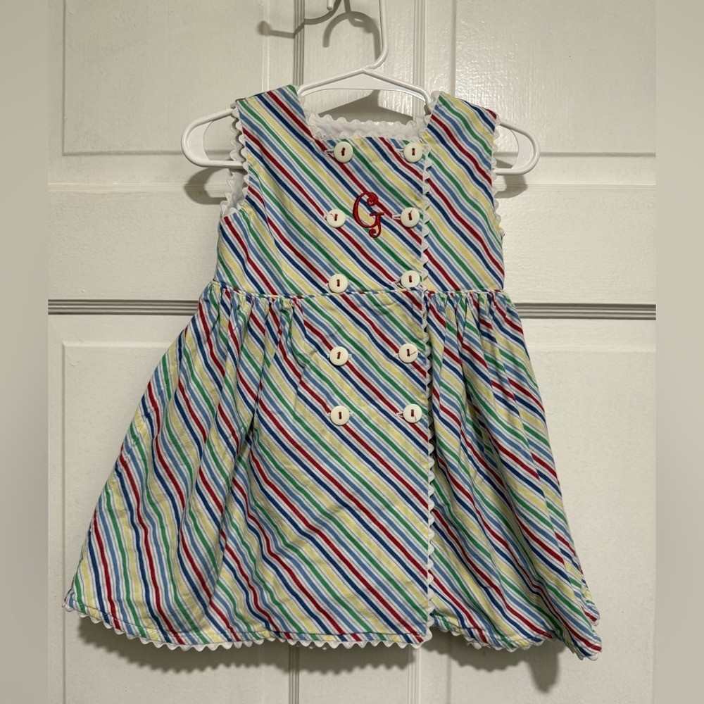“G” Monogram 18 Month Stripe Shirt Shorts Matching Outfit Sleeveless