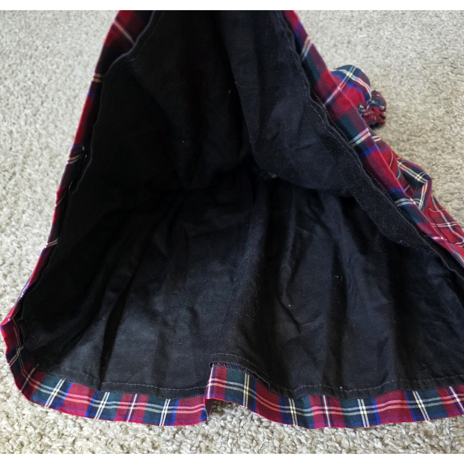 Chaps 9m Red Plaid Dress With Smocked Top and Puffed Sleeves With Diaper Cover
