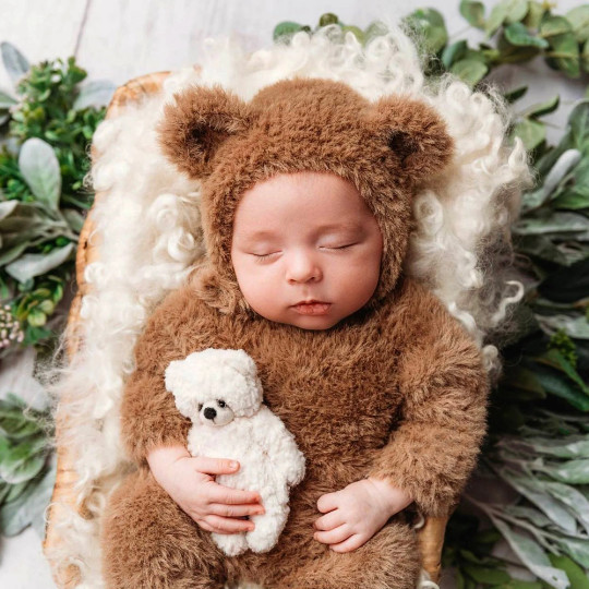Newborn Teddy Bear Photography Outfit Boy Girl Infant Photo Prop Costume Baby