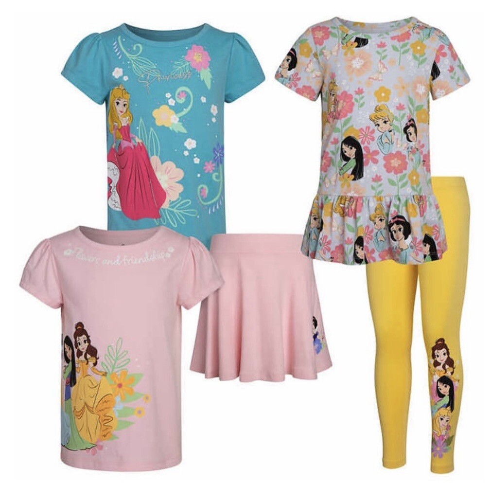 Disney PRINCESS Kids 5PC SET 3-Shirts Skorts Leggings GIRLS SZ 3T