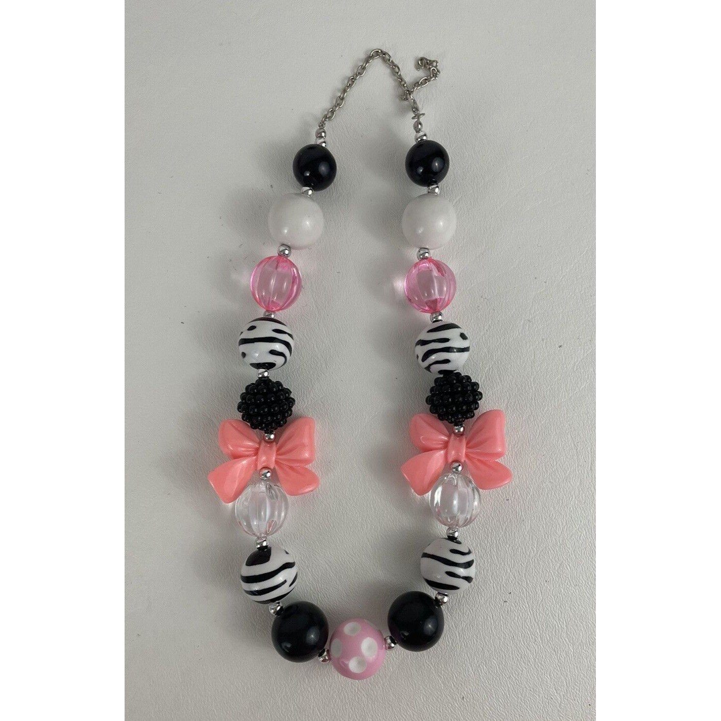 Girls Sz 2 3 4 Set Pink Zebra Print Necklace Barrettes Leg Covers 3 Pc Lot New