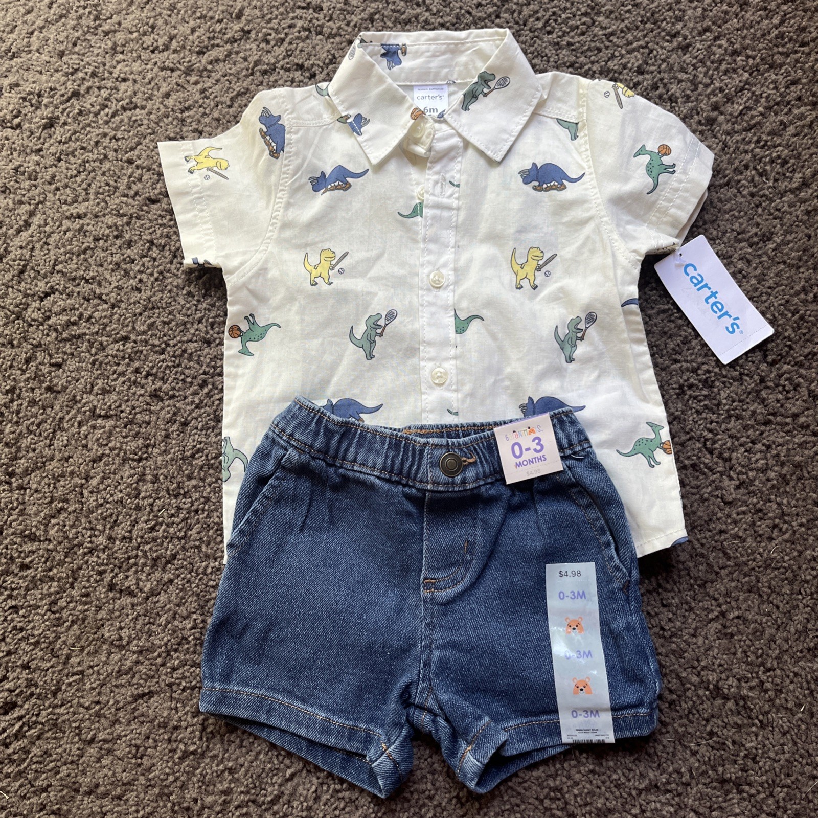 Garanimals & Carters Outfit 6 Mo & Shorts 0-3 Mo