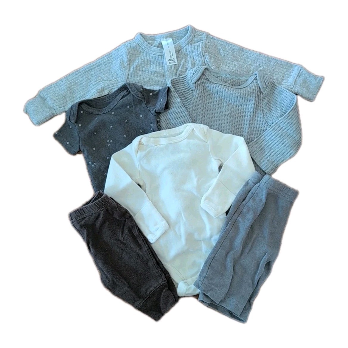 Gender Neutral Newborn Baby Bundle NB Grey White Brown