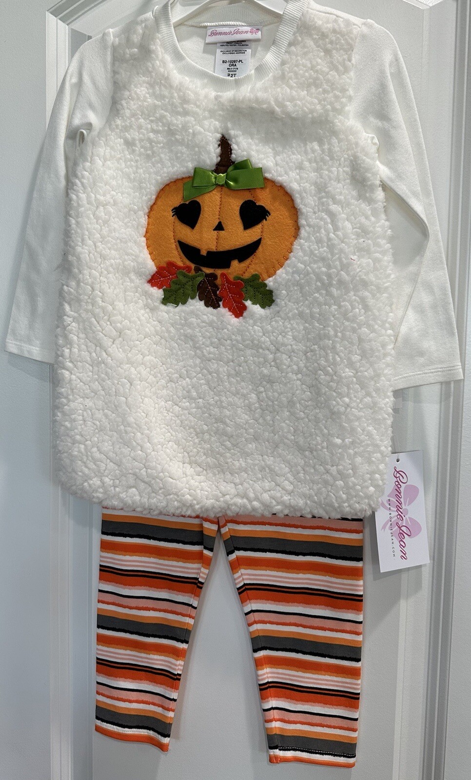 Bonnie Jean Baby Girl 2T Halloween Fall Thanksgiving Outfit NWT Retail $64.00.