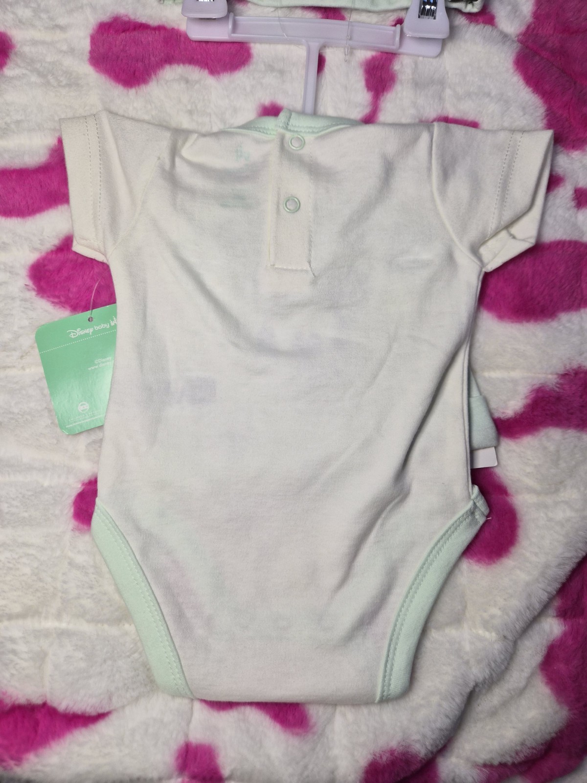 3 Months White/Mint Green 3-Set Baby Outfit – New, see description