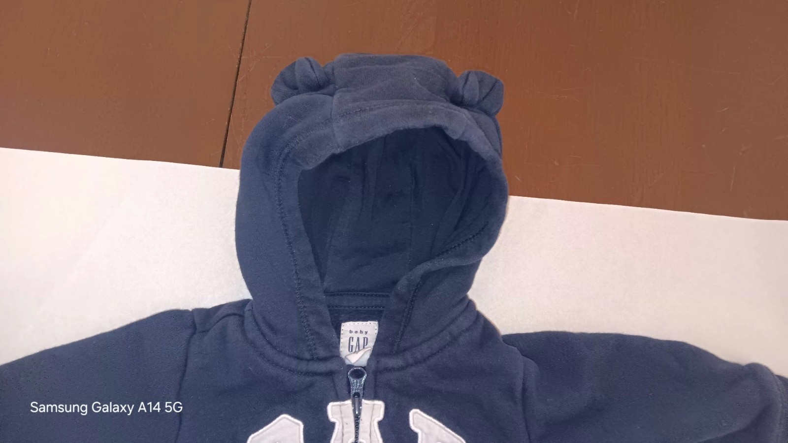 Baby Gap 1pc Hooded Navy Blue 3-6 Month Outfit Enclosed Feet Bear Ears