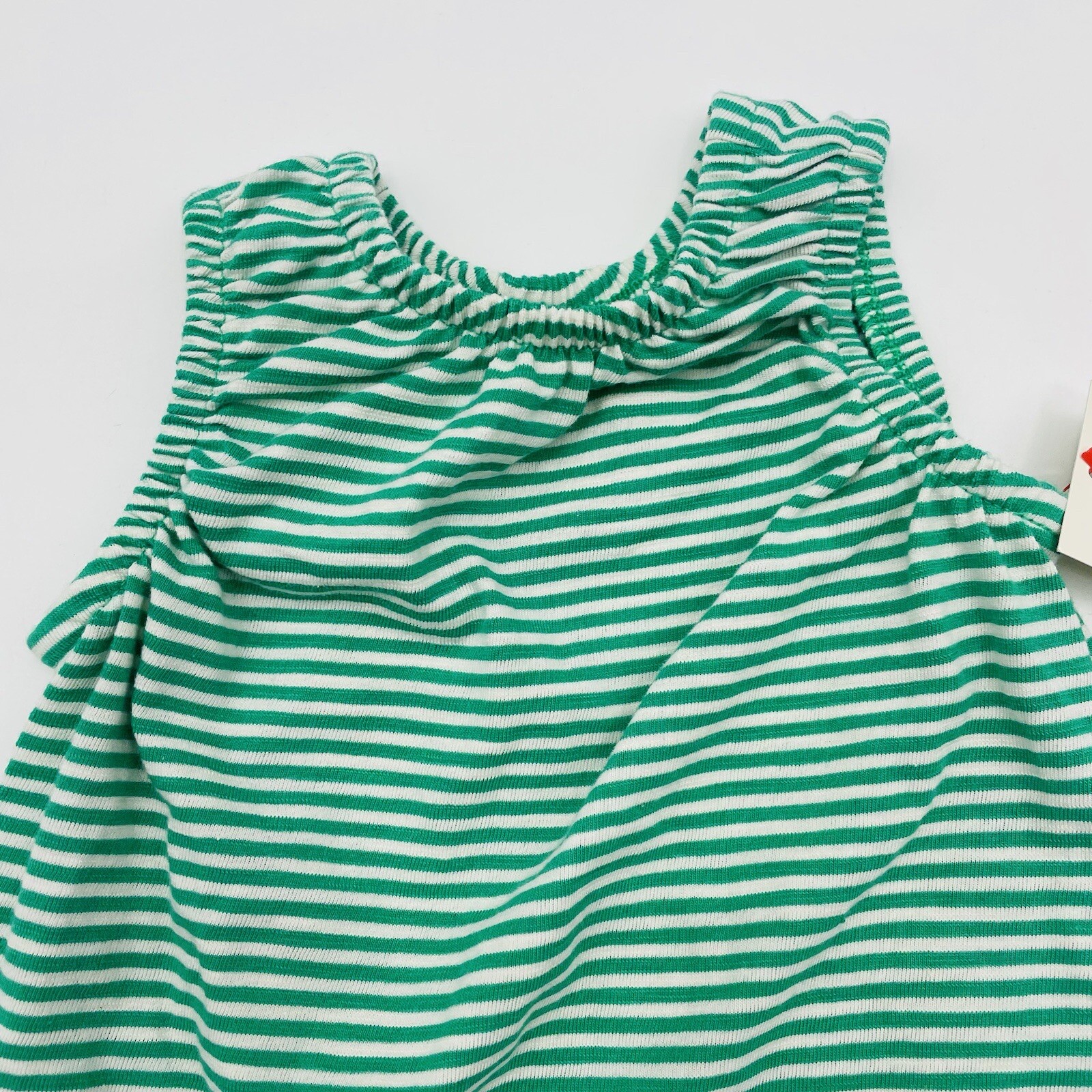 Cat & Jack Unisex Baby 0-3 Months Striped Slub Jersey Romper in Green/White 1775