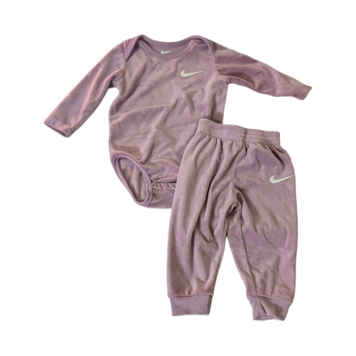 Nike Mauve Velour Baby Bodysuit & Pants Set 12M Girl’s Long Sleeve Casual