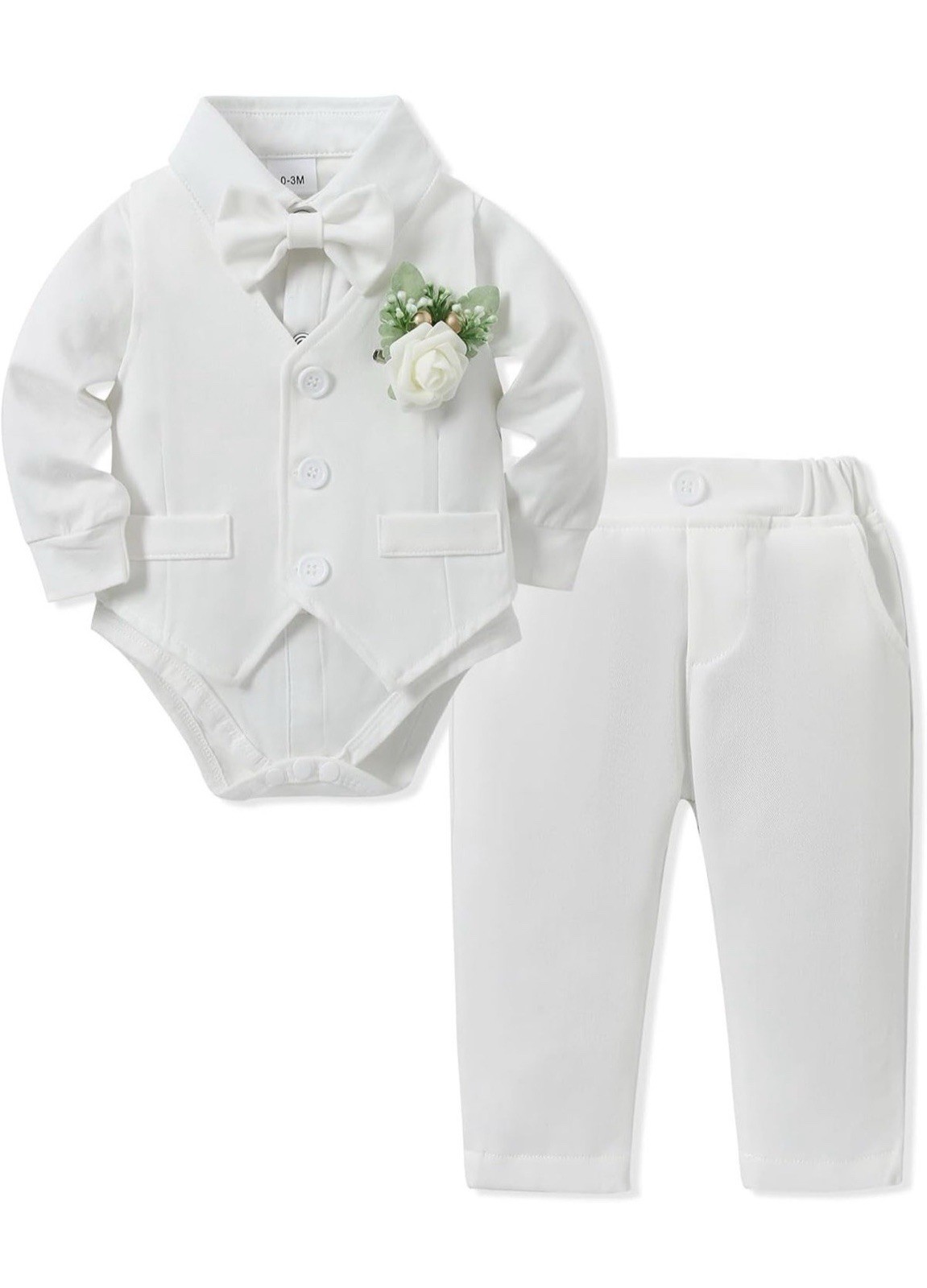 Baby Boys White Formal 3pc Set 12-18M