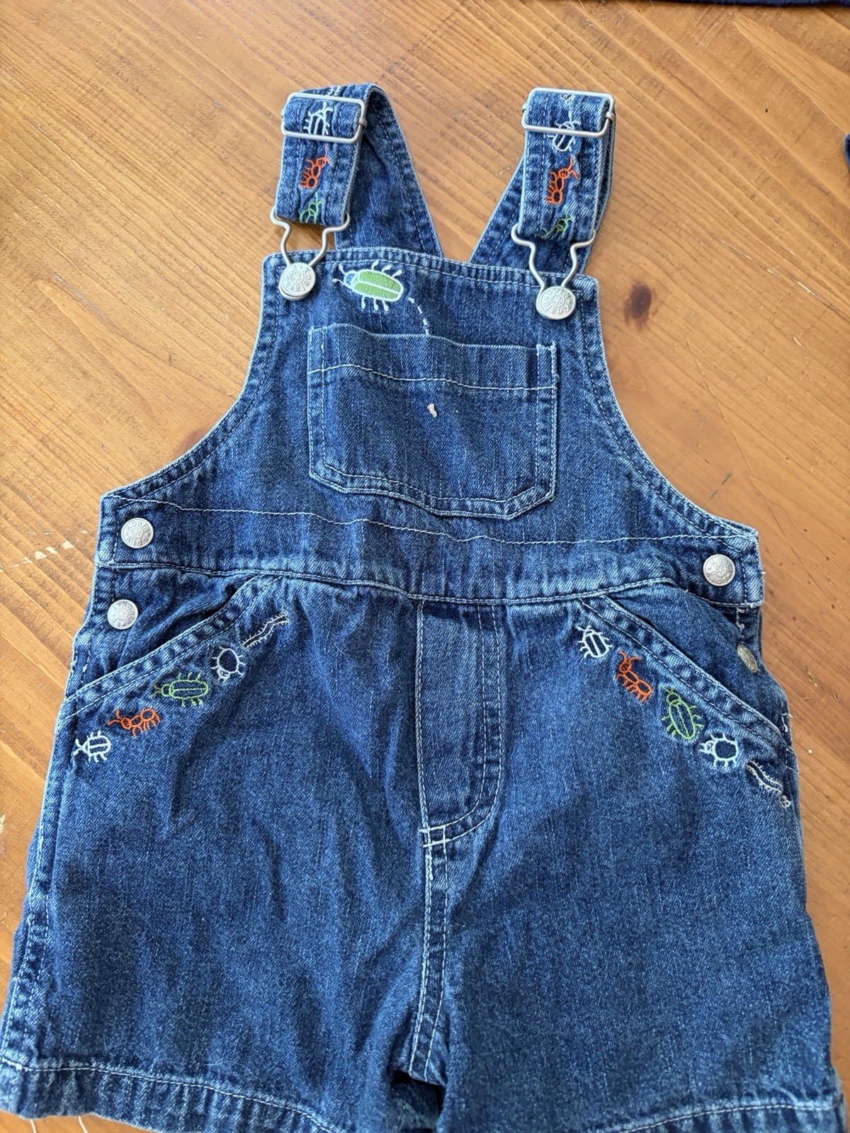 Koala Kids 18 Months Denim Overalls & Bodysuit Set Blue White 2pc